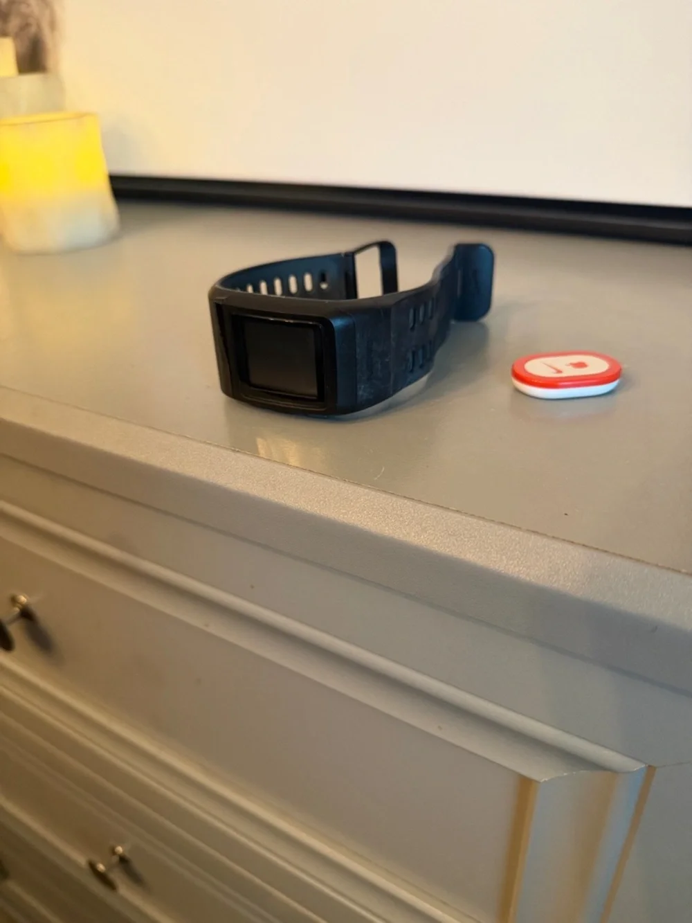 Nike Black Sports Smartwatch with Red White Accessory